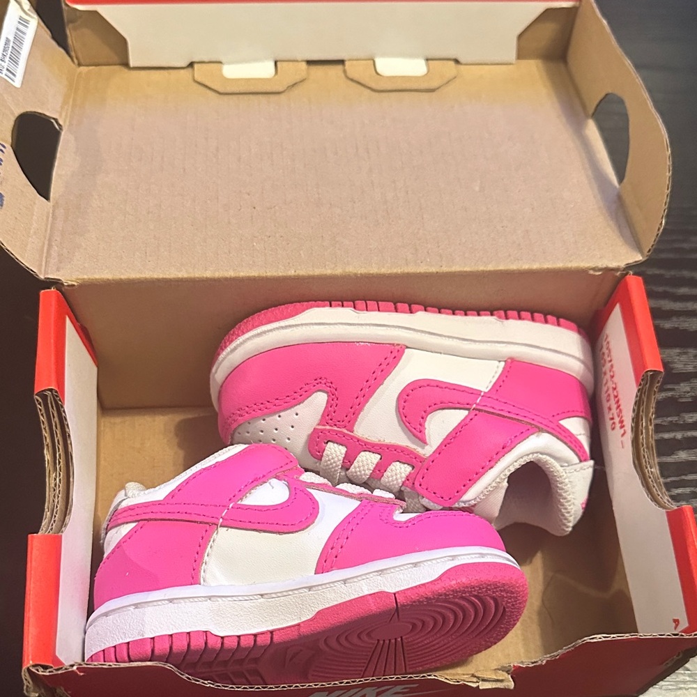 Nike Kids Pink and White Sneakers